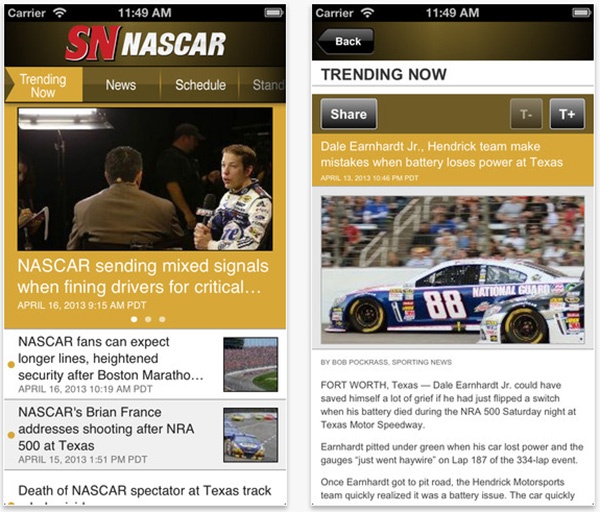 Sporting News - NASCAR Edition Brings Fans Closer To The Real-Time Action
