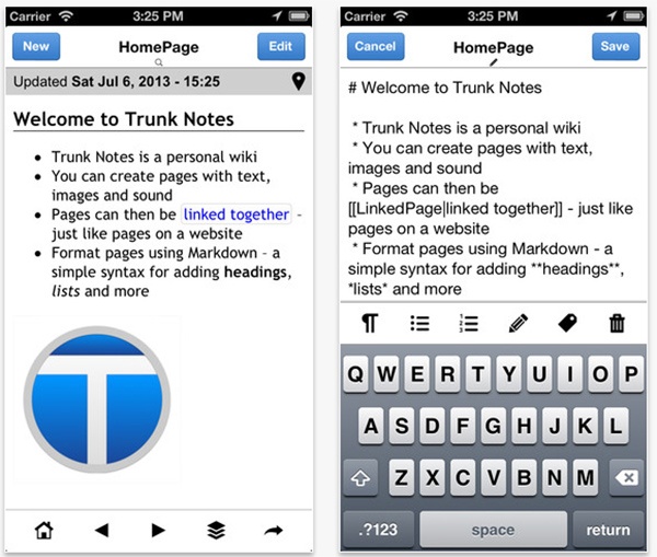 Trunk Notes Update Welcomes A New Interface and iPhone 5 Support