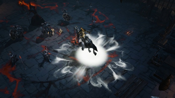 Diablo Immortal iOS screenshot - The Crusader using the Horse