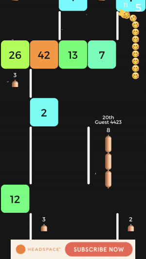 Snake vs Block iOS multiplayer guide screenshot - Chasing an opponent