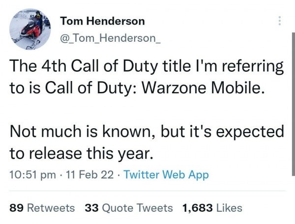 Call of Duty Warzone Mobile will be released in 2022, it's been