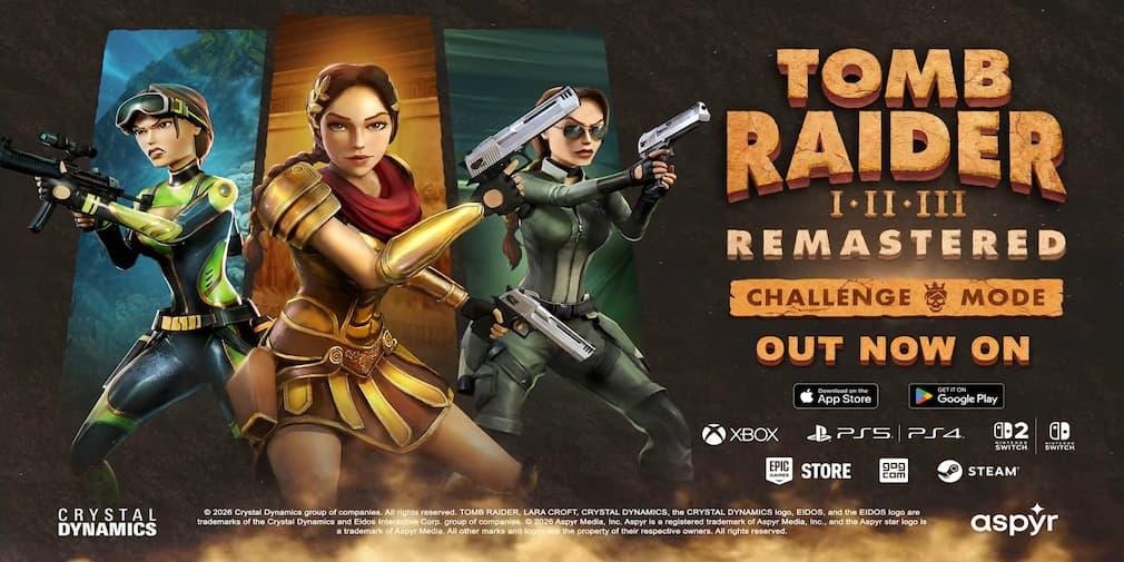 Tomb Raider I-III Remastered releases on mobile with free Challenge Mode update